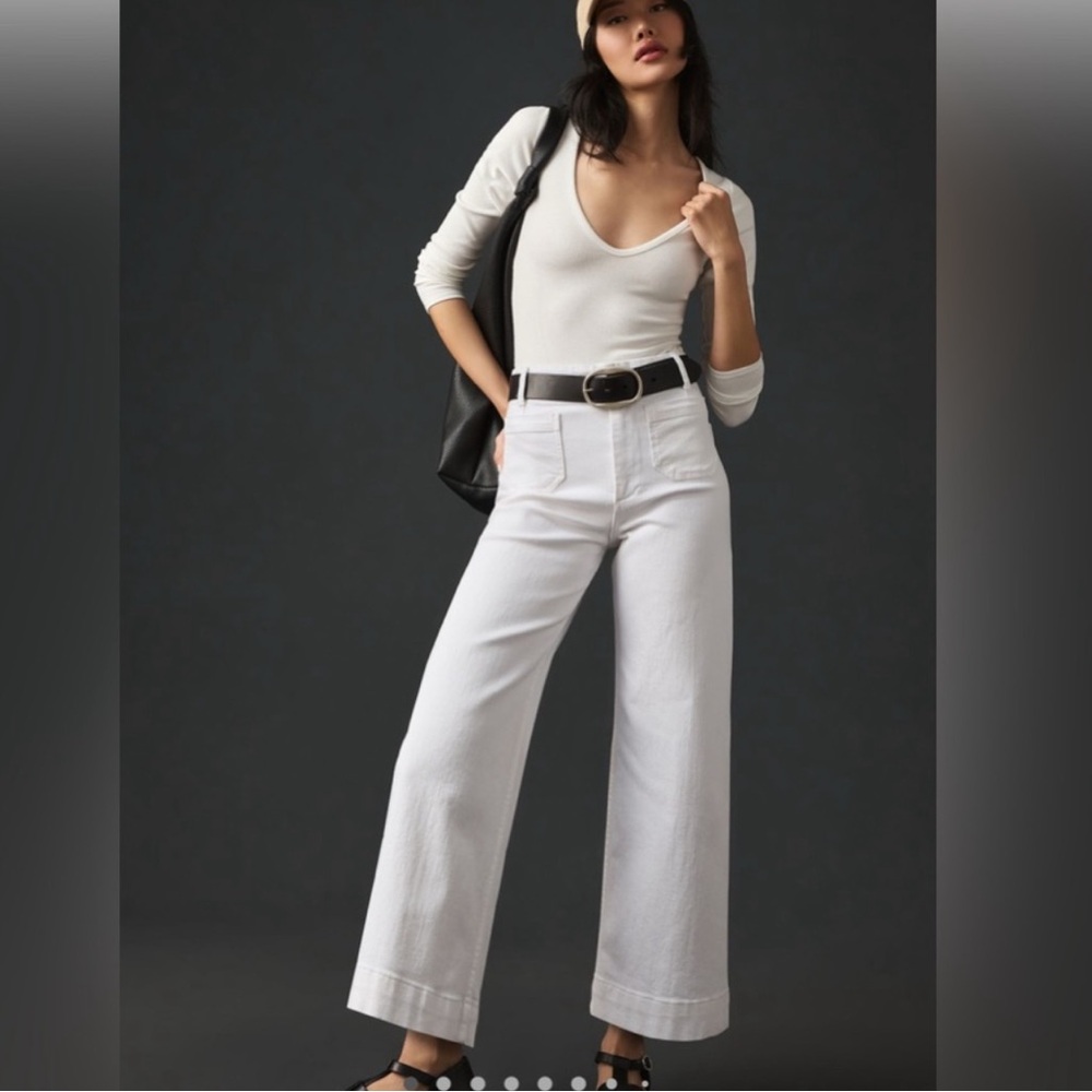 The Colette wide leg white pants